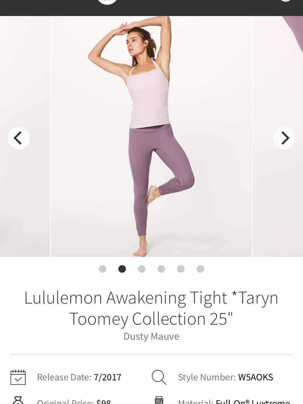 lululemon Awakening Tight *Taryn Toomey Collection 25" (High Rise Leggings)